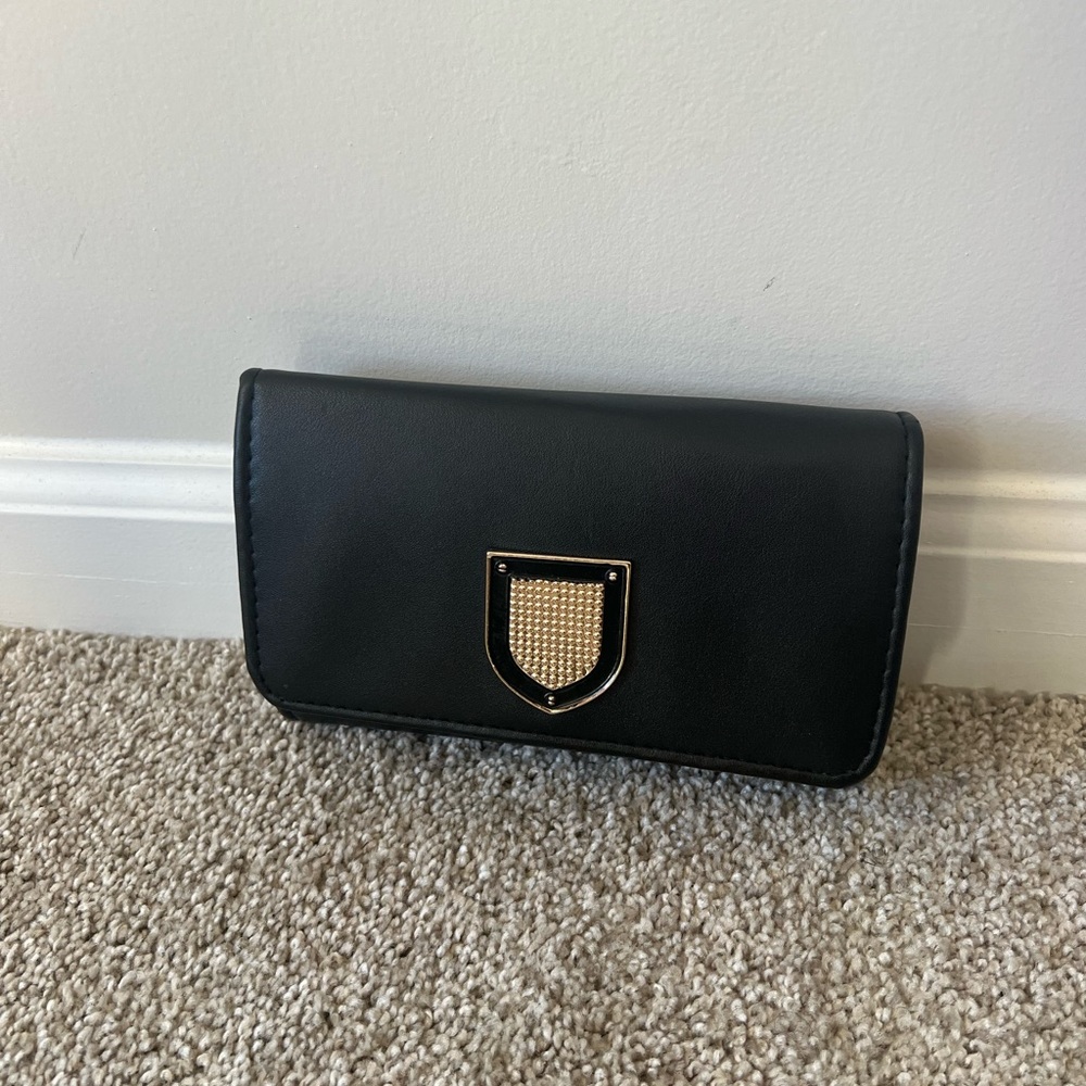 Black Clutch with Gold Accent